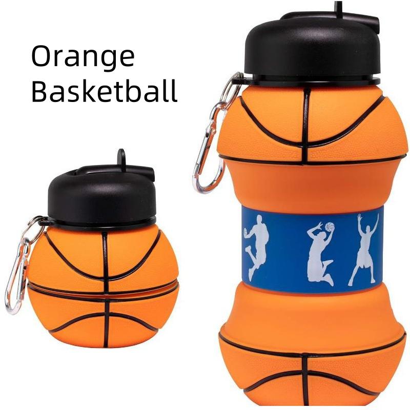 Bouteille d'eau pliante Tasses de camping Mug Sports de plein air Basket-ball Football Tennis Golf École Étanche Portable Bouteille d'eau pour enfants