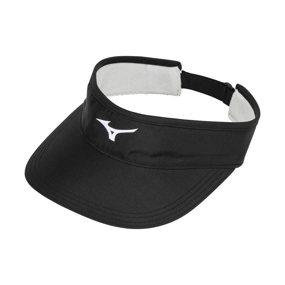 Mizuno Sun Sports Black Visor, Unisex, & Tennis, 62JWB010,