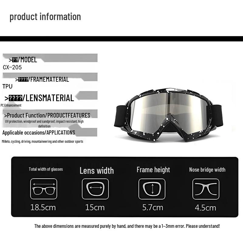 Retro Windproof & Sandproof Motorcycle Goggles for Off-Road and Harley Riding