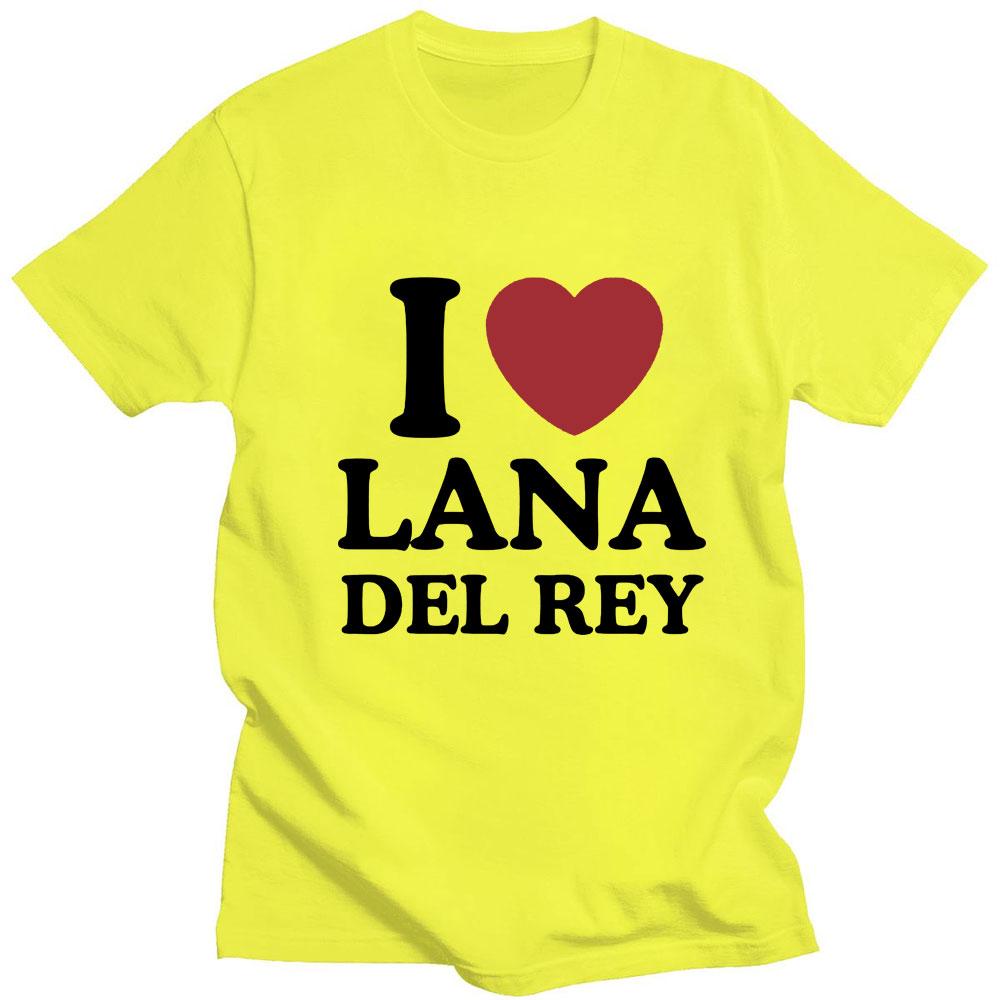 I Love Lana Del Rey Print T Shirts Aesthetic Men Women Oversized Fashion T-Shirt Hip Hop Casual Cotton Tshirt Summer Streetwear