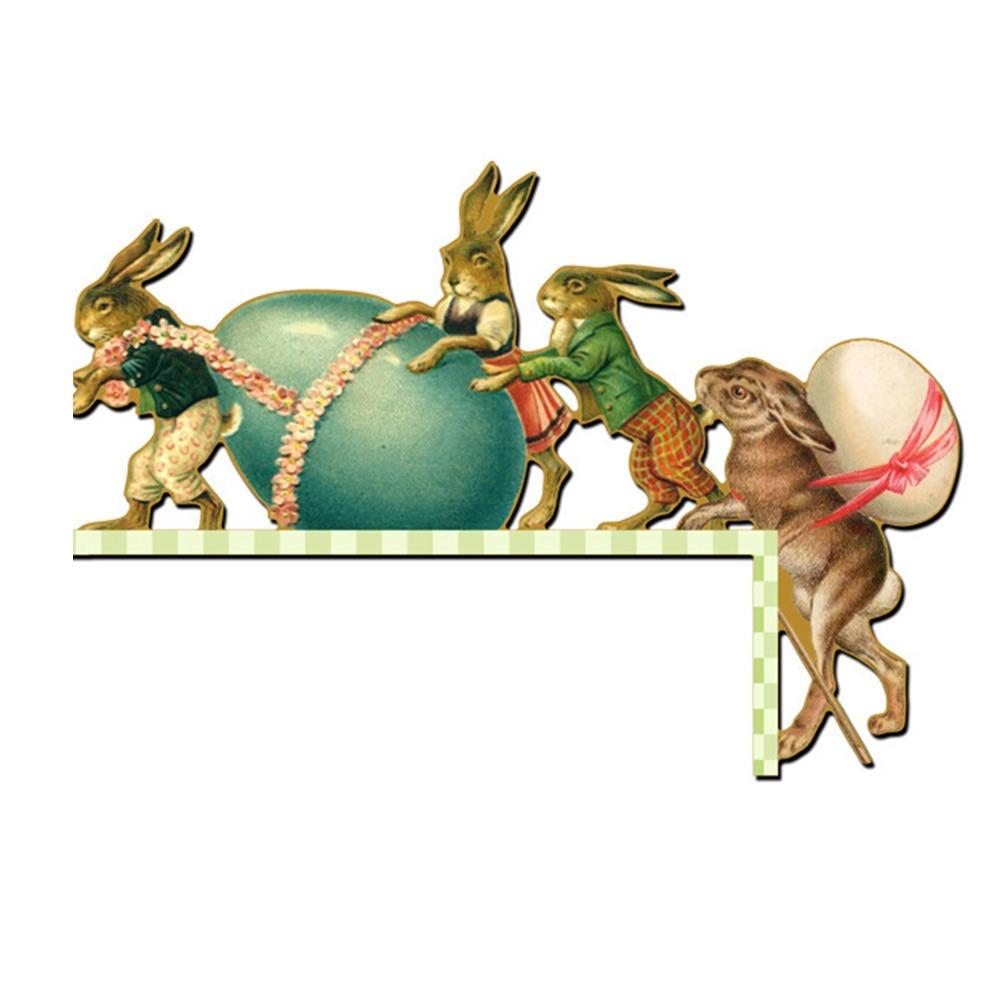 

Многоцветные пасхальные наклейки на угол двери, деревянный кролик, яйцо, наклейки на дверную раму, украшение, мультяшный кролик, лось, наклейка на стену