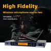UHF Metal Wireless Microphone with Infrared Frequency Matching for Singing (One-to-Two)