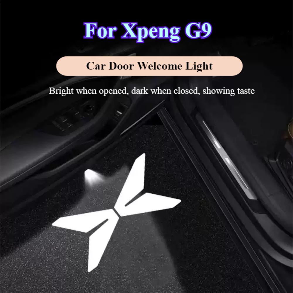 2PCS For Xpeng G9 2022 2023 2024 2025 LED Car Logo Laser Projector Welcome Door Lights Lamps Projection Atmosphere Light