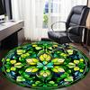 1pc Stained Glass Clover Office Round Area Rug, Indoor Mat Suitable ForOffice, Under Office Chairs Bedroom Living Room Home Decor, D126