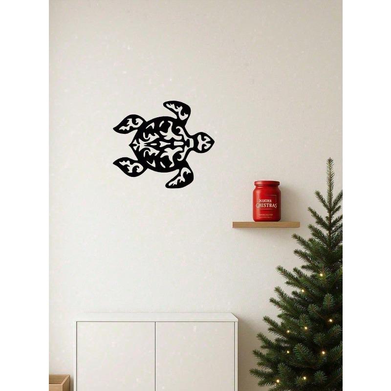 Vintage Metal Sea Turtle Wall Decal Peel Stick Ocean Art Boho Coastal Decor Gift