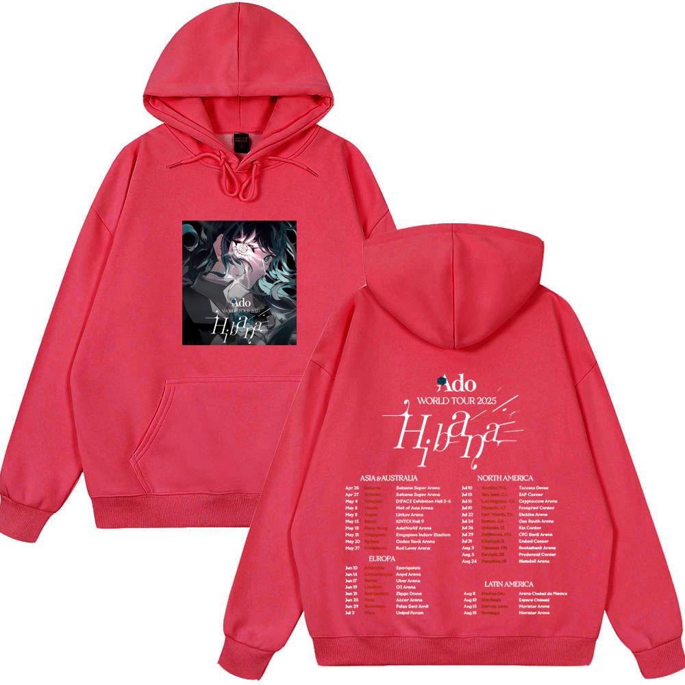 Ado 2025 World Tour Hibana TOPS Men s Women Clothing Fashion Hip Hop Hoodie Cotton Casual Oversized Style Spring Winter Hoodies S
