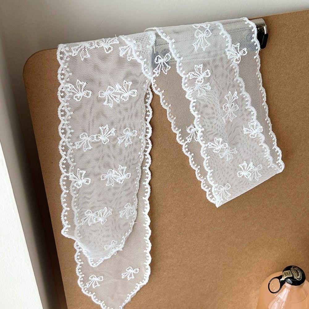 Soft Wrap Lace Hair Scarf Adjustable Ribbon Hair Strap French Sweet Bow Headband  Wedding