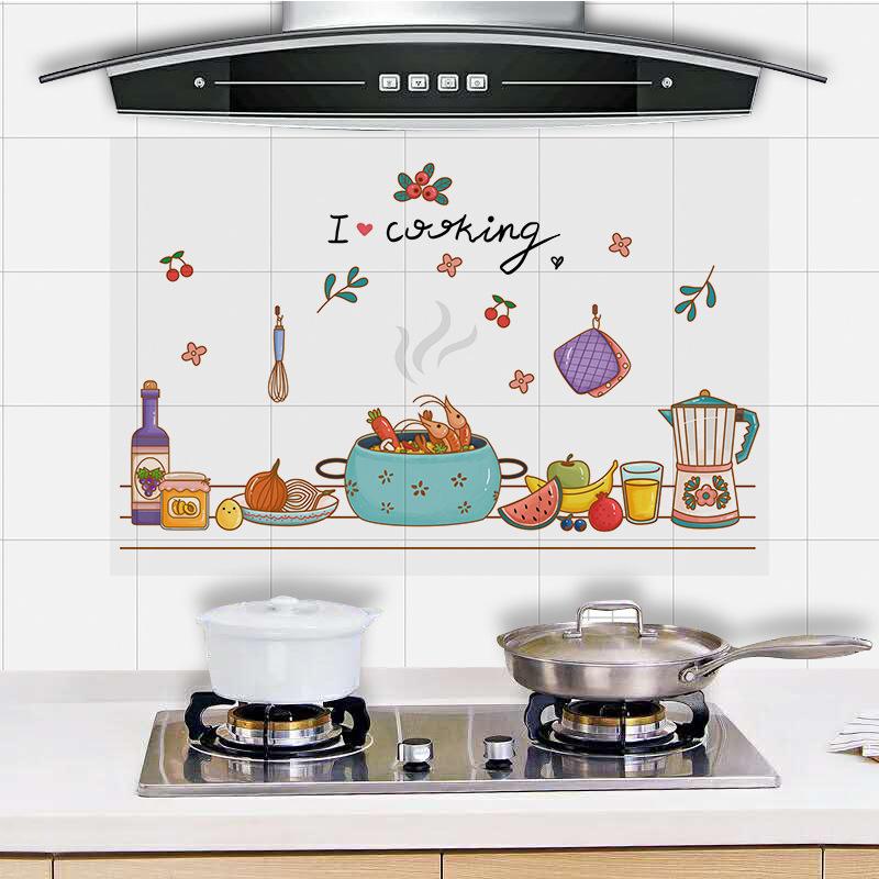 ZY6012 autocolante de perete pentru bucătărie rezistente la ulei și fum, impermeabile, autoadezive, folie de aluminiu pentru aragaz de uz casnic, transparente, rezistente la temperaturi înalte