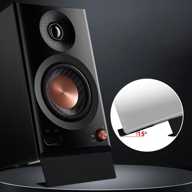 Space Efficient Ergonomic Speaker Stands with AntiVibration Pad for Bookshelf Speakers and Amplifiers