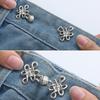 Beautiful Chinese Knot Adjustable Tightener Waist Buckle For Jeans,No Sewing Required Metal Button Adjuster For Pants And Skirts