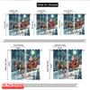 2pcs 2D Flat Printing Christmas Party Curtain Santa Claus Sleigh Reindeer Snow Christmas Fabric Without Electricity Birthday