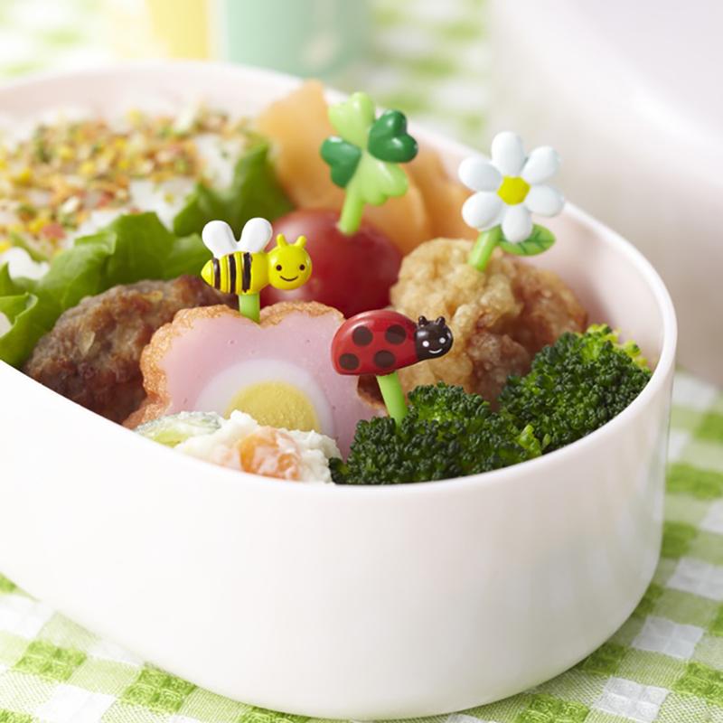 

8Pcs Cute Cartoon Bees Fruit Forks Child Plastic Household Snack Dessert Dried Fruit Cake Forks Bento Accessories one size