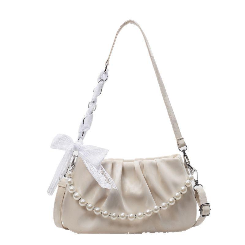 2025 summer new super hot small bag women's fashion versatile niche design one-shoulder crossbody bag pleated cloud bag