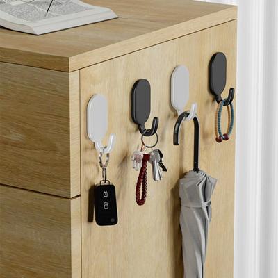 5 Stück/Set Wandhaken aus Karbonstahl, modern, ohne Bohren, selbstklebend, robust, multifunktional, für Schlüssel, Tasche, Handtuch, Kleidung, Regenschirm, Türrückwand, Badezimmer