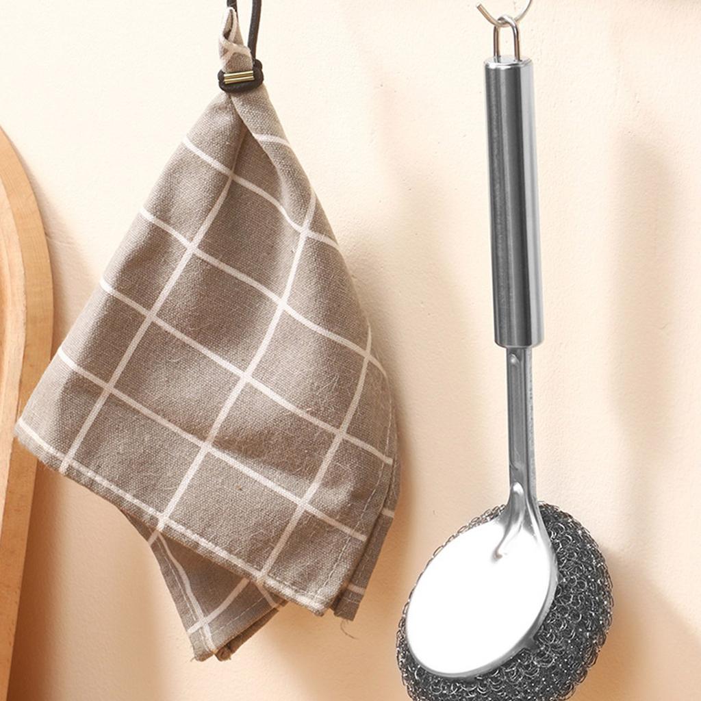 Stainless Steel Wool Scrubber with Handle Pot Scrubbers Dish Scrubber Cleaning Brush Stainless Steel Scrubbing Brushes