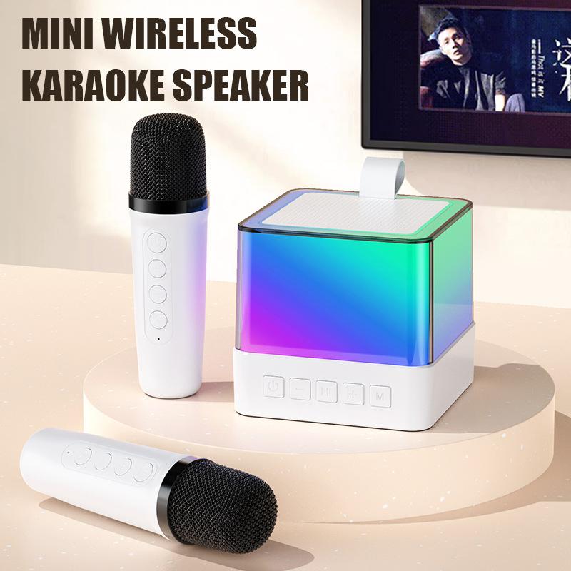 Karaoke Wireless Portable Bluetooth 5.3 Speaker With Microphone RGB Portable Music Player Karaoke Machine for Child Home Gift
