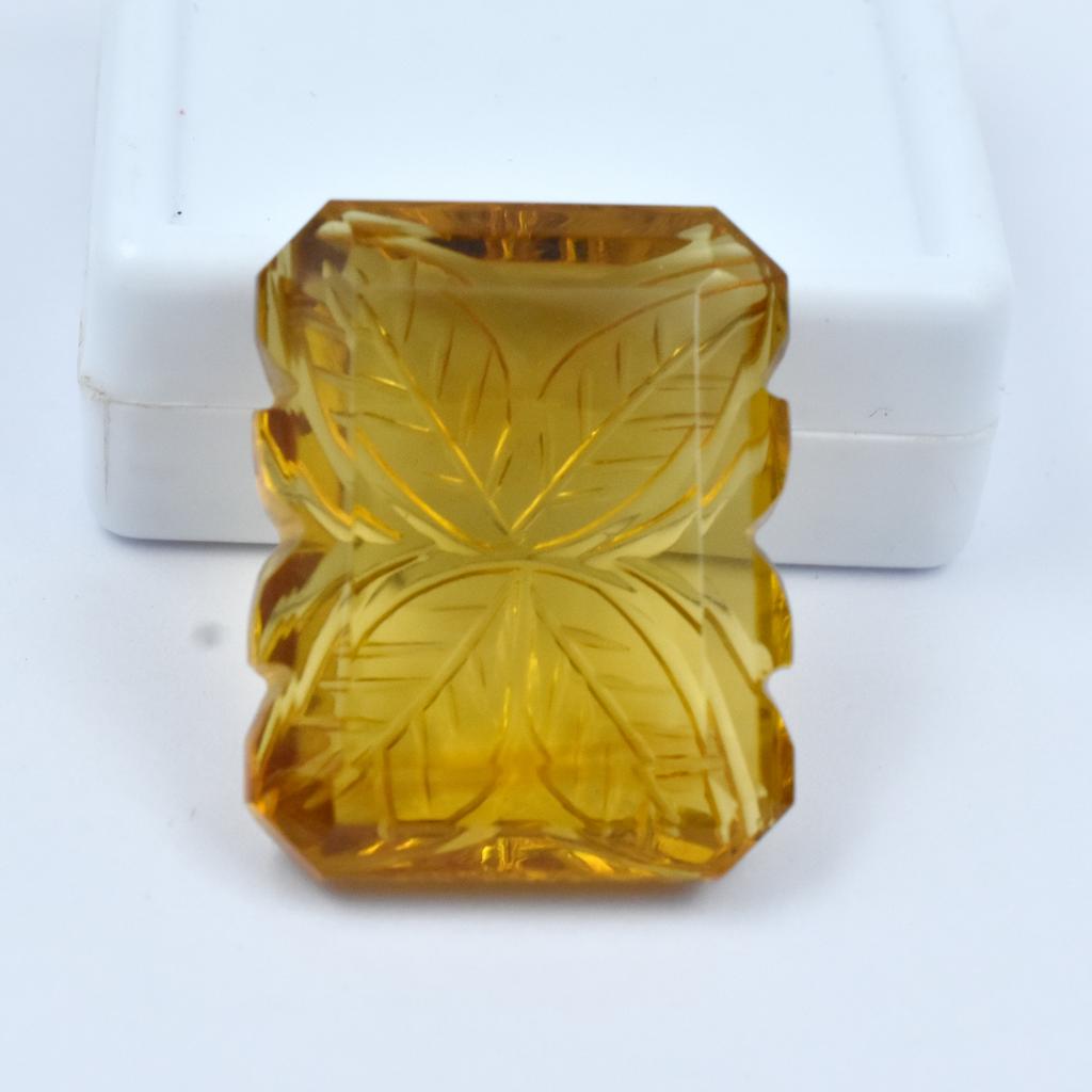 Natural Emerald Cut Yellow Topaz 64.60 Ct Brazilian Loose Gemstone