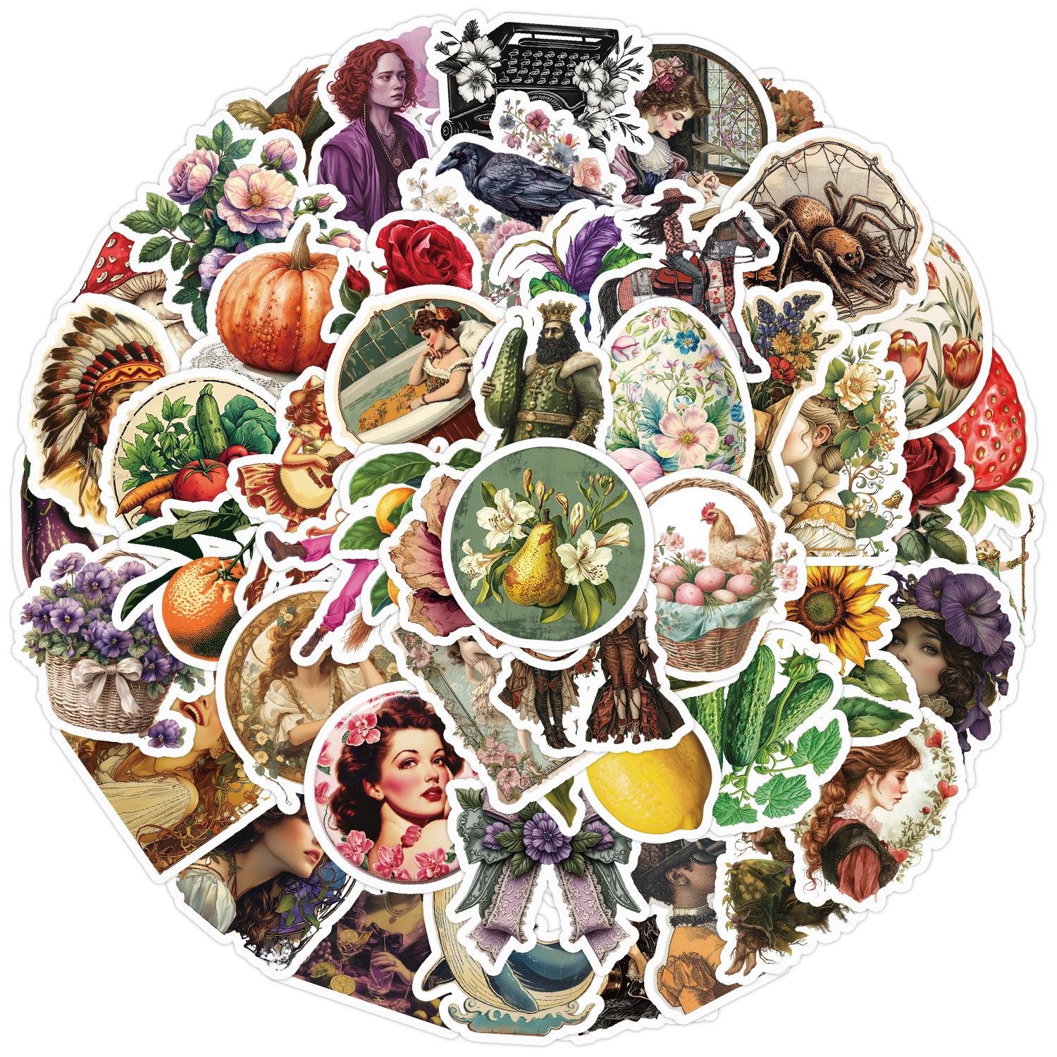 

Набор из 50 ретро-стикеров в скандинавском стиле для мобильного телефона, чашки для воды, водонепроницаемые декоративные наклейки, детские наклейки для ручного учета