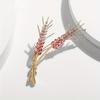 Luxury Rhinestone Wheat Ears Brooches For Women Fashion Elegant Crystal Plant Pin Brooch Jewelry Coat Accessories Gift