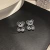 Korea Cute Teenage Girl Heart Transparency Little Bear Earrings Unique Design Simple Jewelry Party Birthday Gift