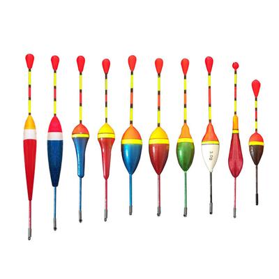10 Teile/los Angeln Schwimmt Set Boje Bobber Angeln Stick Schwimmt Schwanken Mix Größe Farbe Flotador Für Fisch Zubehör