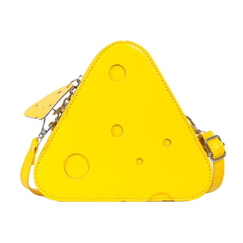 

Personalized cheese shoulder bag women s bag 2024 new trend mini triangle bag fashion casual niche messenger bag жовтий