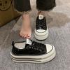 Silver Shoes Women's New Spring Women's Shoes Platform Muffin Shoes Versatile Canvas Shoes