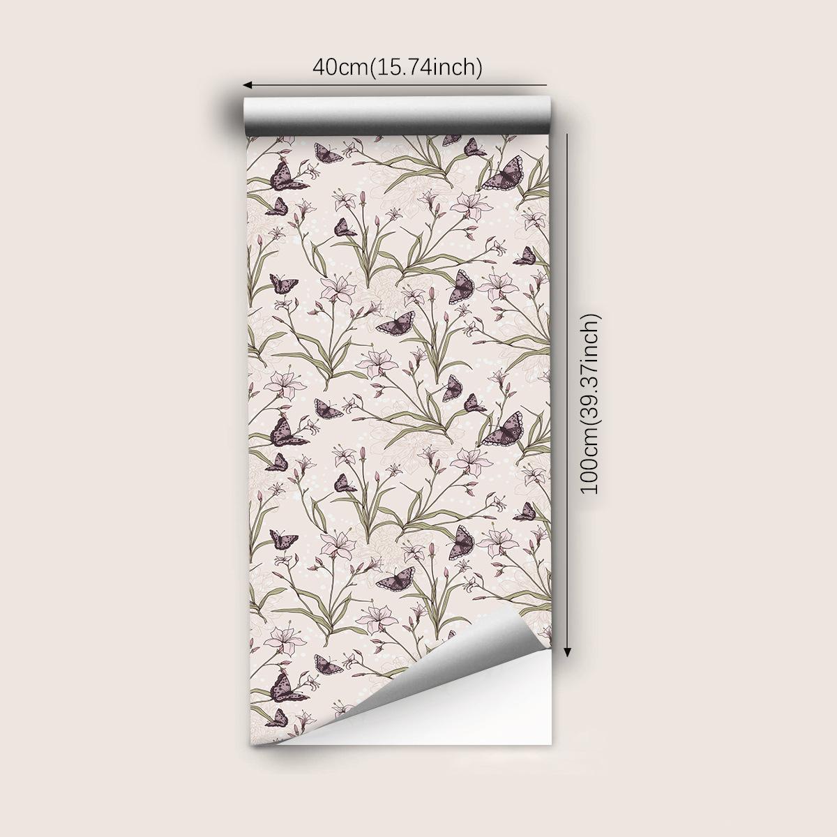 

Самоклеючі шпалери 3D Квітка Рослина Неткане полотно Товсті шпалери Спальня Вітальня Телевізор Фонові наклейки на стіну 40cmX100cm