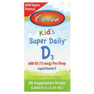 Super Daily® D3 for Children, 15Mcg(600Iu), 2.54Ml(0.086Fl Oz)