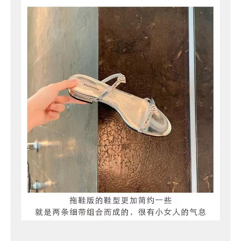 

Huizhou women s shoes love sandals women s cool slippers double diamond word with flat thick heel slippers 34