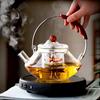 Kung Fu Tea Set Beam Glass Teapot Pottery Stove Tea Water Separation Tea Pot Cooking and Steaming Dual Purpose Tea Kettle