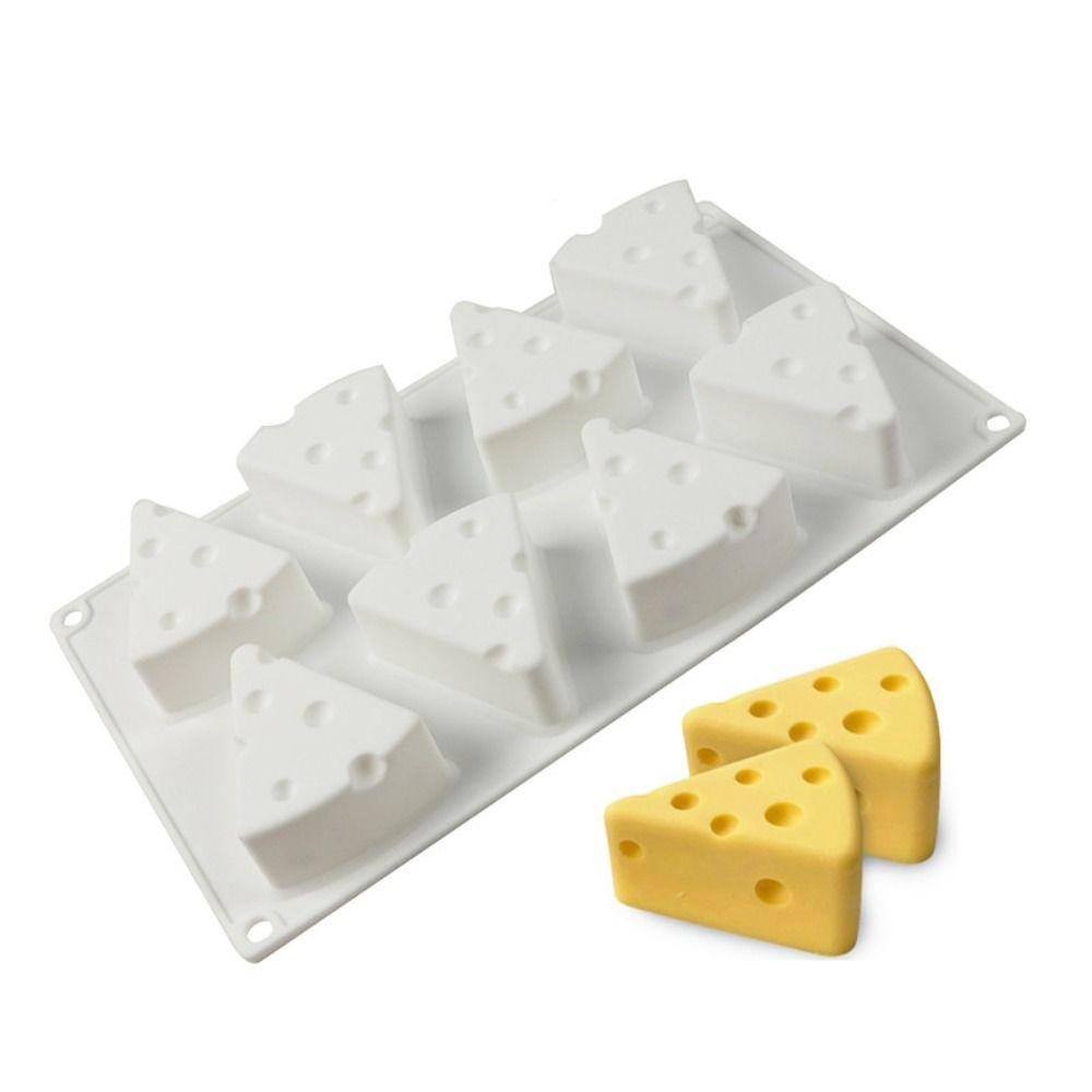 Heat Resistant Cheese Shape Silicone Mold 8 Cavity French Pastry Mold Creative Baking Mold Pudding