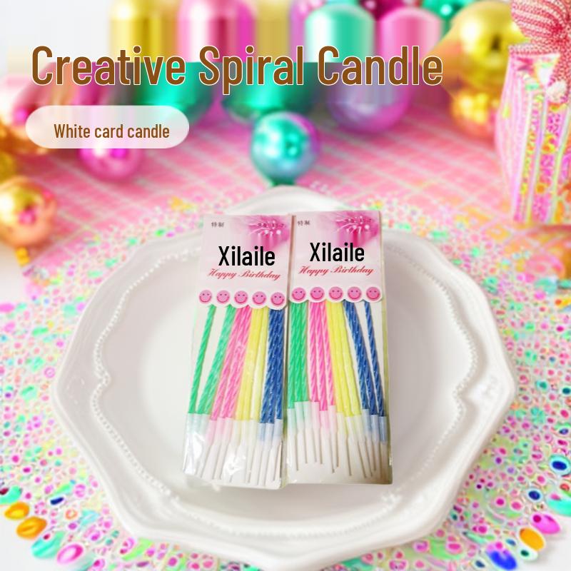 White Spiral Flame Cake Decorations for Birthdays Standard Size