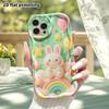 Phone Case: 2D Flat Design, Suitable for iPhone 18, 17, 16, 15, 14, 13 Pro Protective Case, Cloud Little White Rabbit, Perfect Holiday Gift for Christ