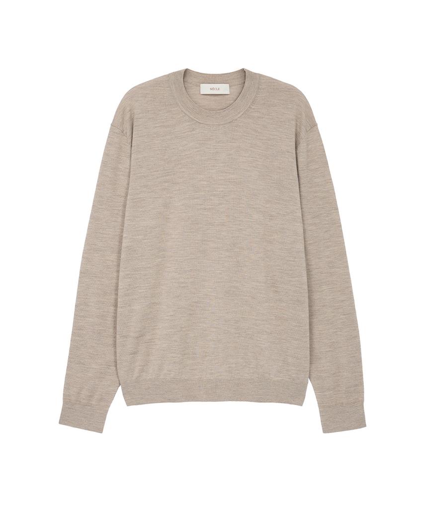 SIECLE Light Wool Crew Neck Knit (Beige)