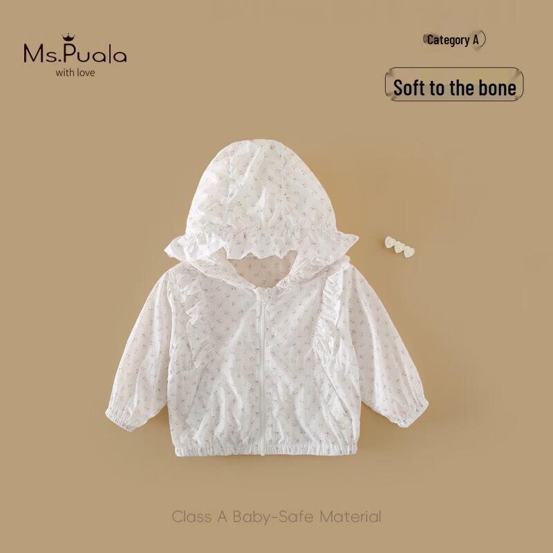 Baby Girls  Soft Polka Dot Hooded Summer Jacket 90 cm