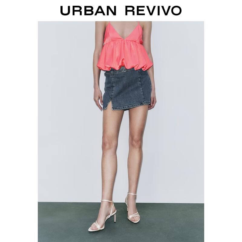 UR 2025 Summer Washed Denim Shorts with Belt