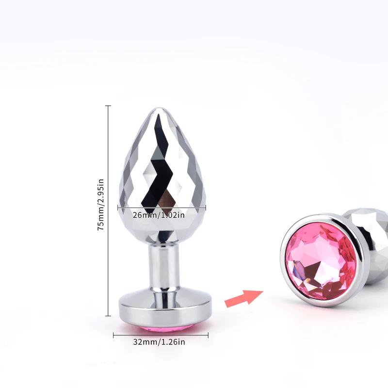 New Couples Small Anal Plug Round Shaped Crystal Metal Butt Plug Stimulator Prostate Massager Anus Sex Toys For Women and Men