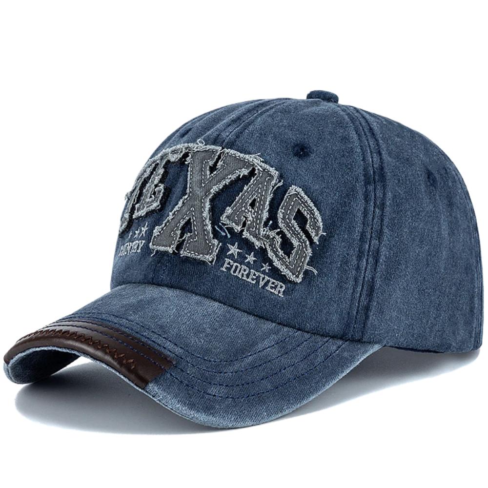 Unisex Vintage Baseball Cap TEXAS Letter Embroidery Washed Cotton Cap For Man Women Outdoor Casual Dad Hats