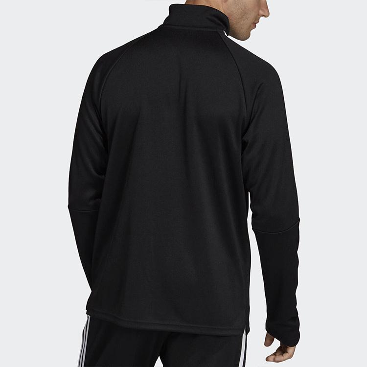 Adidas Casual Stand Collar Striped Sweatshirt Men Tops Black DY3145