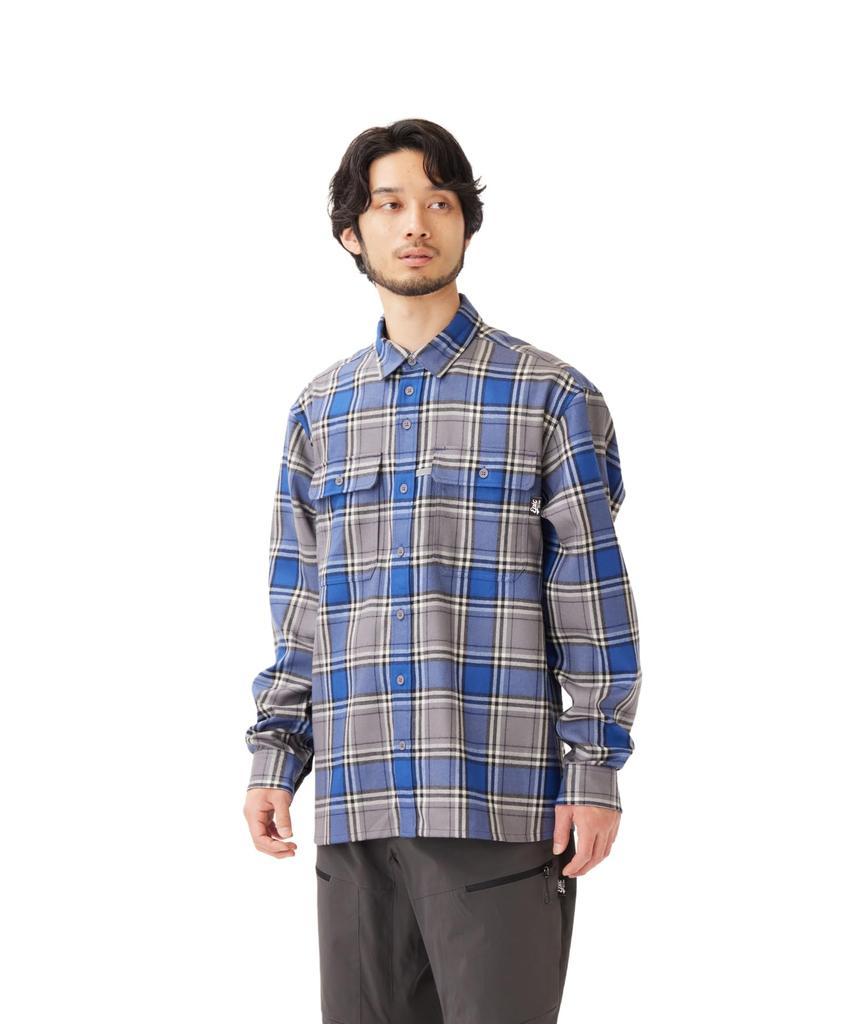 Snow Peak Tasman Merino Wool Shirt Tops Shirt Long Sleeve BLUE CH M EP-SH-26SU003 Men's Women's