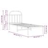 VidaXL Metal Bed Frame with Headboard Black 75x190 Cm 353625