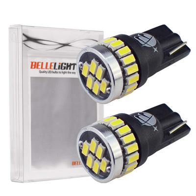 BELLELiGHT EX031 T10 LED Bulb, 3014 Chip, 24 Rungs, Set of 2, White for Cars