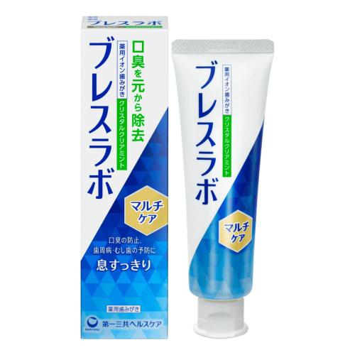 

Breath Labo Multicare Medicated Toothpaste, Crystal Clear Mint, 90g, Eliminates Two Major Causes of Bad Breath, Contains CPC, Prevents Cavities and Pe