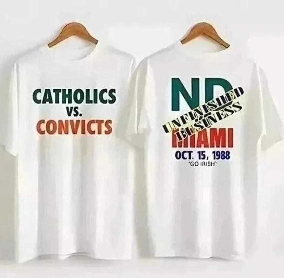 Catholics Vs Convicts 1988 Retro Style Apparel Tee Unisex T-Shirt XXL