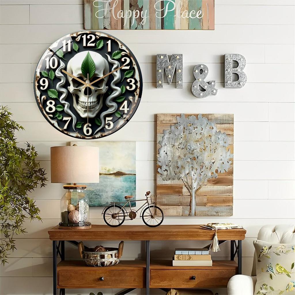 30x30cm Glass Wall Clock for a Jeweler with Custom Ring and Gemstone