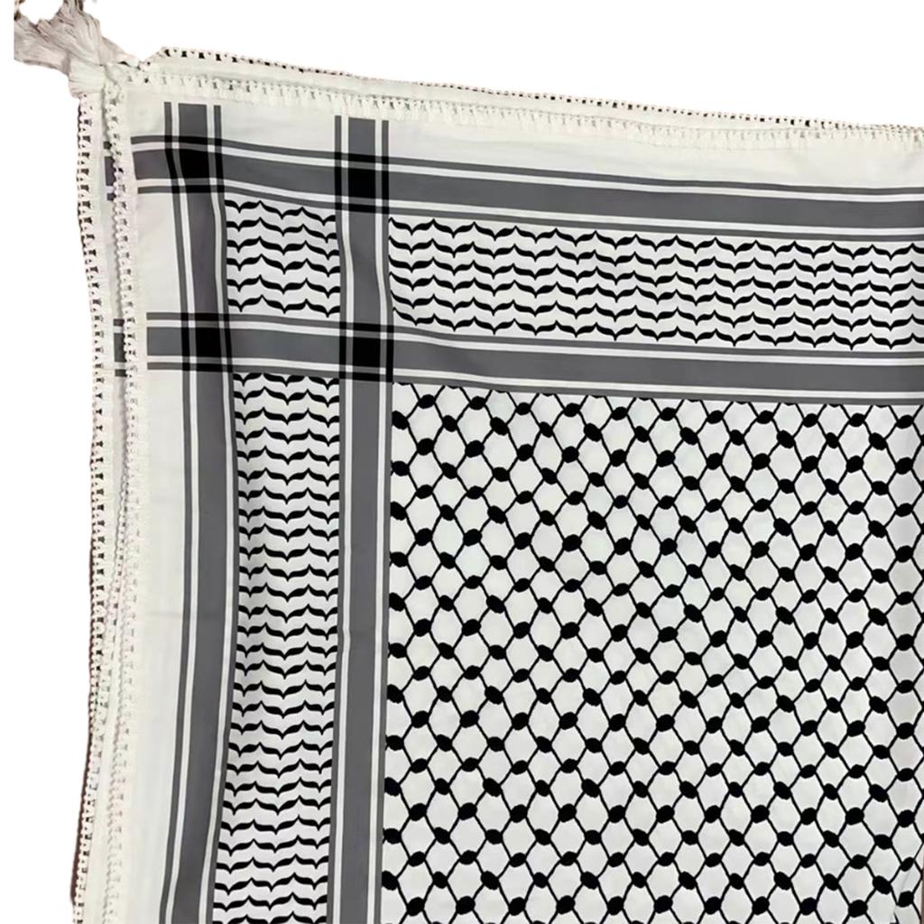 128x128cm Arab Scarf Outdoor Enthusiasts Keffiyeh Headscarf Multi Purpose Shemagh Scarf for Male Outdoor Dustproof Props