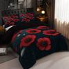 Bett Dreiteiliges Set, Rote Blume 3D Digitaldruck Kissenbezug, Heimtextil Bettbezug 3-teiliges Set