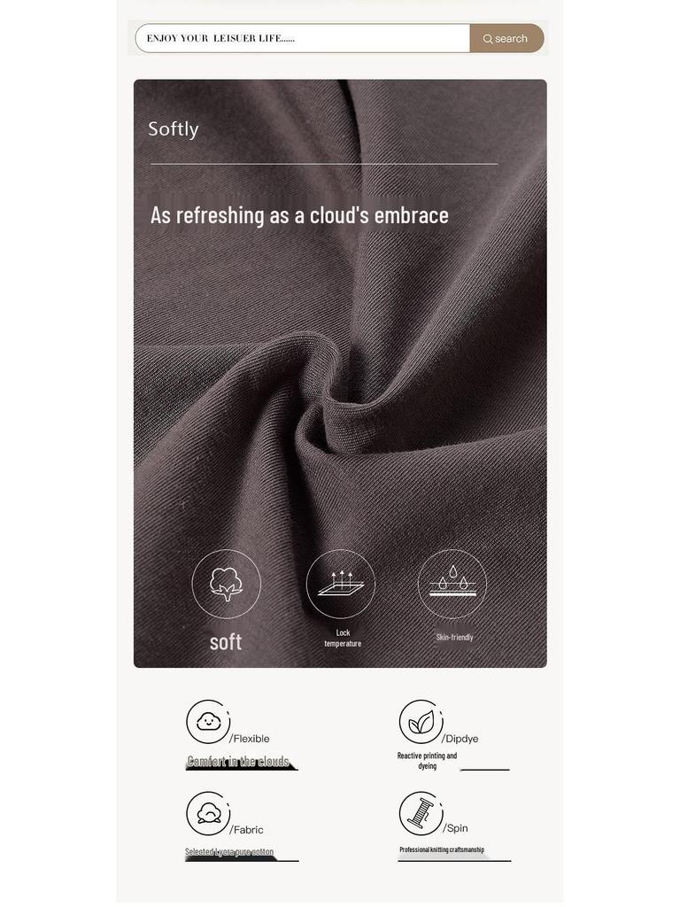 Women's Mid-Season Stretch Cotton Pajama Set - Long Sleeve Top & Pants