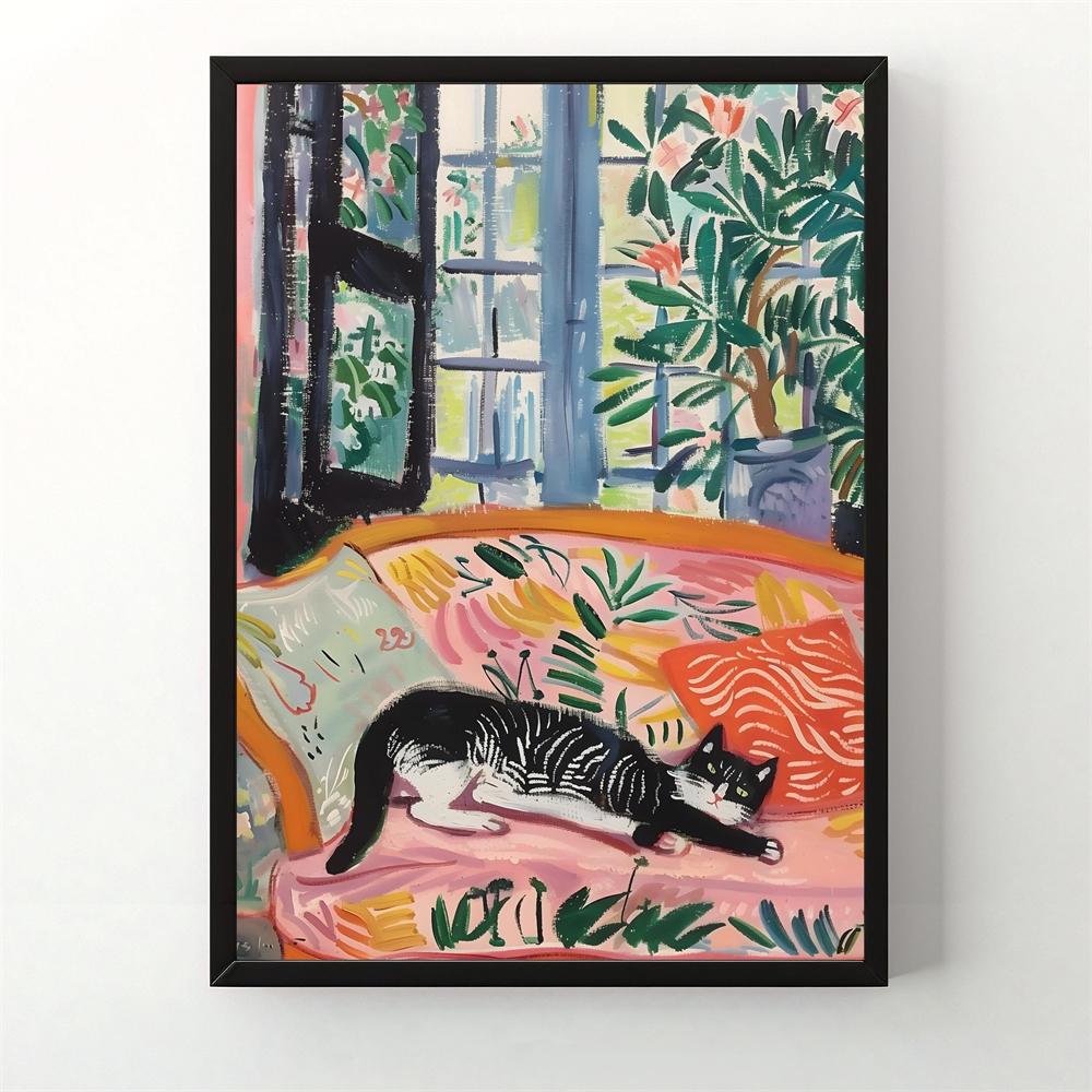 Henri Matisse Cat Print Matisse Cat and Woman Poster Living Room Wall Decor Henri Matisse Open Window Cute Cat Art Canvas Prints
